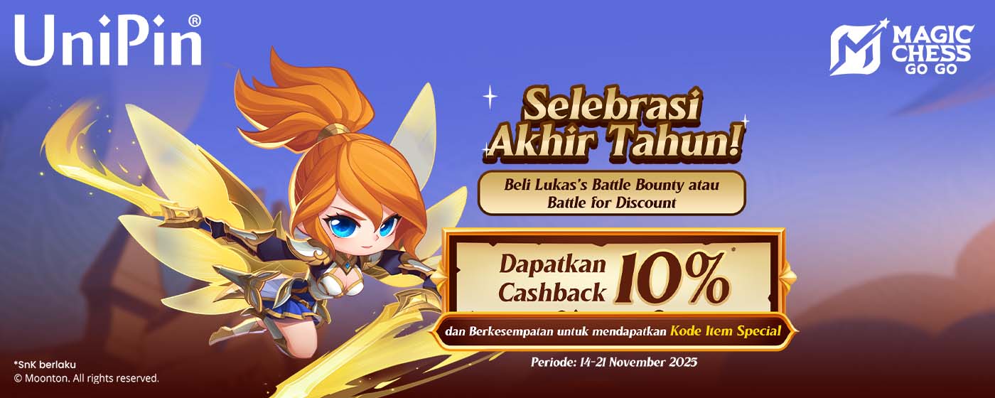 Magic Chess Go Go Selebrasi Akhir Tahun Cashback 10% dan Item Eksklusif Menantimu